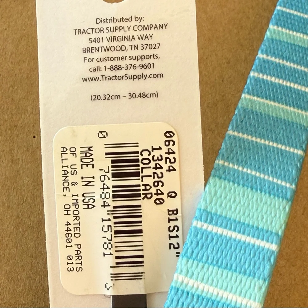 Preppy Blue Striped Adjustable Small Dog Pup Collar Chihuahua Terrier Dachshund